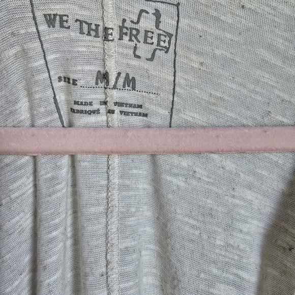 Free People Tri Sierra Linen Knit Cream Swing Oversized Tunic Top Size Medium - Picture 9 of 11